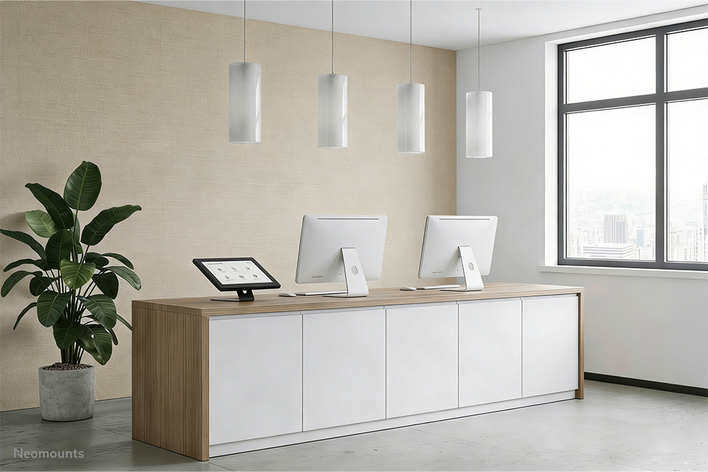 Neomounts DS15-629BL1 Supporto per tablet da tavolo e da parete - max 3 kg | 6,6 lbs - con serratura